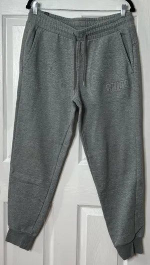 Puma Mens Gray Jogger Sweatpants Size L Y2K Minimal Streetwear Lounge thumbnail 1