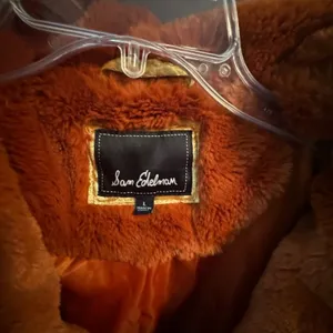 SAM EDELMAN Faux Fur Coat in Cognac, Size Large, New without tag thumbnail 14