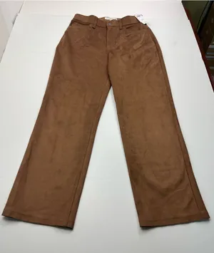Abercrombie & Fitch High Rise 90s Relaxed Pant Brown Faux Suede Women 28 / 6 NEW thumbnail 1