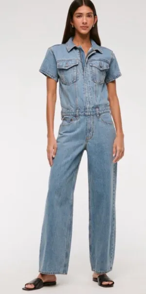 Abercrombie & Fitch Light Blue Denim Jacket thumbnail 1