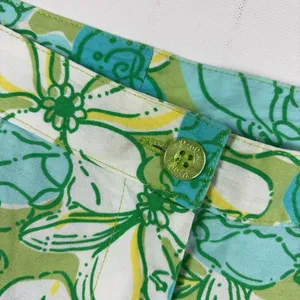 Lilly Pulitzer Capri Pants Womens 12 Multicolor Floral Twill Stretch Tropical thumbnail 8