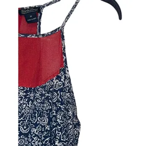 Lucky Brand Boho Tank‎ Top Hollow Cut Crochet Cotton Strappy Button Women Small thumbnail 3
