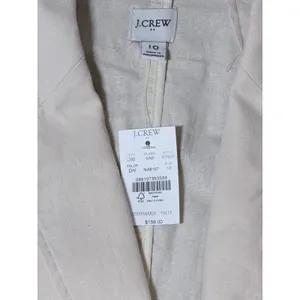 NWT J.Crew‎ Blazer Cream Beige Linen Cotton Size 10 Holland Preppy Career Jacket thumbnail 4