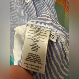 Cloth & Stone Blue Striped Button-Down Midi Dress Size: XS thumbnail 8
