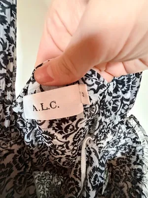 A.L.C. Frank Macpherson tie front halter cut out black and white maxi dress 2 thumbnail 7