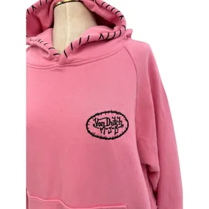 Von Dutch MJB Pink Hoodie Embroidered Logo Patch Y2K Streetwear Size Medium‎ thumbnail 4