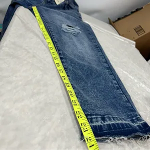 NWT a.n.a size 10p high rise straight Blue denim Jeans Distressed raw hem thumbnail 7