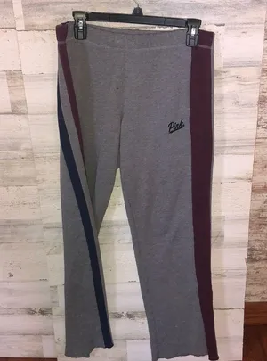 PINK VICTORIA’S SECRET sweatpants gray blue and burgundy size small boyfriend​​​ thumbnail 2