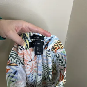 Tahari 100 Linen Wide Leg Palm‎ Resortwear Beach Vacation Summer High Waist XL thumbnail 6
