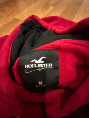 Hollister California logo graphic kangaroo ombre burgundy oversized hoodie M thumbnail 10