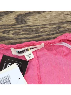 NWT Miken Juniors Tiered Dress Swim Cover Up I9672P544 Hot Pink Lurex XL thumbnail 5