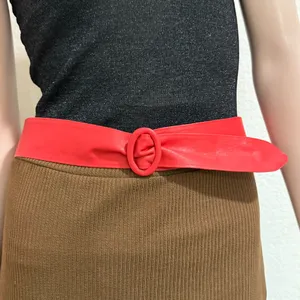 Vintage Rayman/Ridless Red Soft Genuine Leather Women’s Dress Belt Size L thumbnail 3