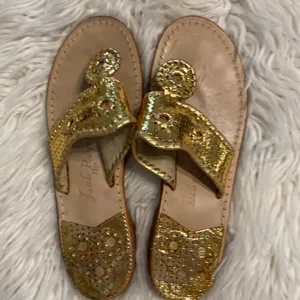 Jack Rogers Sandals size 7 M excellent condition color is gold thumbnail 12