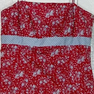 2/S red floral spaghetti-strap dress sundress mini vintage 90's Ann Taylor thumbnail 5