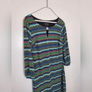 Enfocus Studio Midi Dress Abstract Disco Artsy 70s 80s Bright Colorful Size 4 thumbnail 6