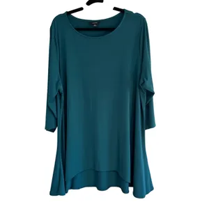 Alfani Womens 3X Teal Green High Low Tunic Top 3/4 Sleeve Scoop Neck Stretch‎ thumbnail 8