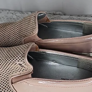 MICHAEL Michael Kors blush pink leather mesh slip on boat shoes flats sz 9 thumbnail 6