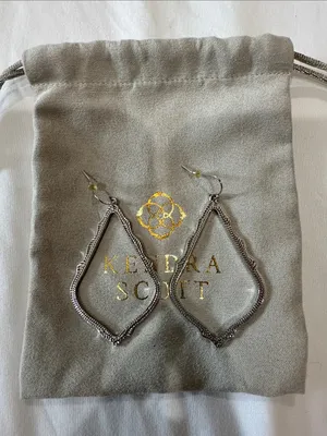 Kendra Scott “Sophee Drop” Silver Open Teardrop Filigree Earrings thumbnail 2