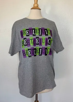 Jerzees Gray Beetlejuice Short Sleeve Graphic T-Shirt thumbnail 1