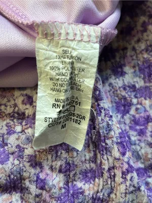 Pink Lily Lavender Floral Wrap Skirt Shorts MD thumbnail 8