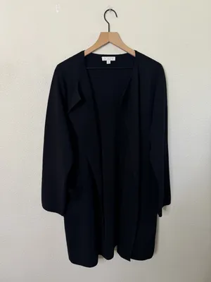 J Crew Juliette Collarless Cardigan Sweater Cardigan Blazer in Black‎ Size L thumbnail 5