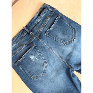 Risen Jeans Womens Size 31/13 Distressed High Rise Straight Leg Raw Hem thrashed thumbnail 7