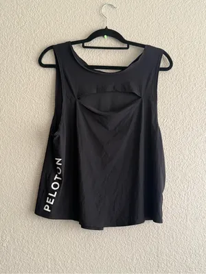 Peloton by Nualime Black Cutout Back Tank Top M Cycling Yoga Athletic Made USA thumbnail 8