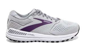 Brooks Ariel Women's Light Gray and Purple Running Shoe thumbnail 1