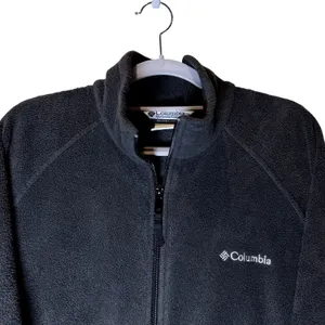 Columbia Womens Black Full Zip Fleece Jacket Mock‎ Neck WL6114 Large thumbnail 2