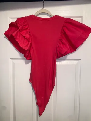 ZARA Pink Puff Sleeve Bodysuit thumbnail 2
