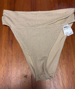 aerie Gold Shimmer Bikini Bottom thumbnail 1