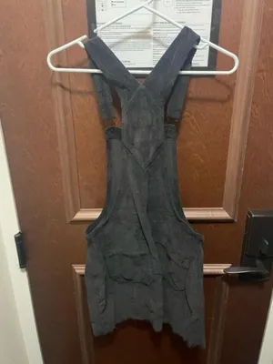 American Eagle Black Corduroy Overall Dress - S/P/CH thumbnail 2
