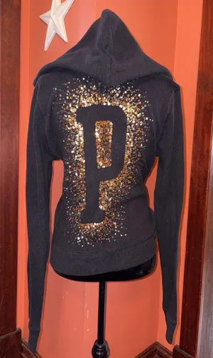 PINK Victoria's Secret Y2K sequin zip-up with oversized hood + sleeves thumbnail 1