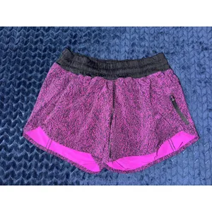 Lululemon Women's Run‎ Times Shorts Speckled Foil Magenta Purple Black Size 6 thumbnail 5