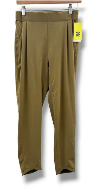 All In Motion‎ Tapered Pants Womens XS Olive Green High Rise Stretch Pull On NWT thumbnail 1