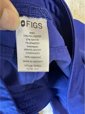 FIGS Women Scrub Set Small Casma Three-Pocket Top Kade Cargo Pants Blue thumbnail 9