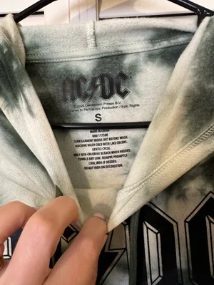 AC/DC Hoodie Urban Outfitters Rock 'N' Roll Tie-Dye thumbnail 2