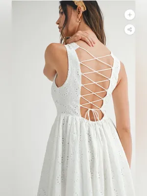 NWT Mabel TALORE LACE UP BACK EYELET DRESS thumbnail 4