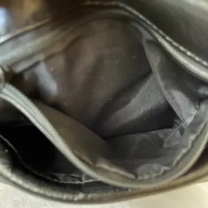 RARE HOBO International Vintage Black Leather Unisex Organizer Crossbody Bag thumbnail 7