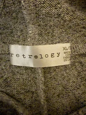 Retrology Grey‎ Marled Knit Button Detail Hoodie Size XL thumbnail 2