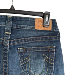 True Religion Y2K Horse Shoe Back Pocket Bootcut Flare Jeans 28 Blue Low Rise thumbnail 6
