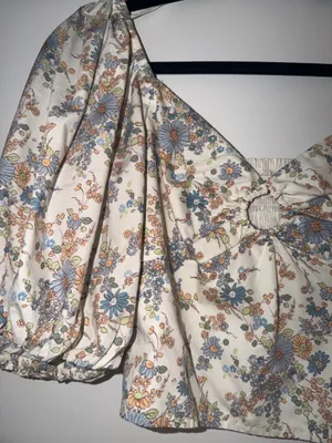 Abercrombie Floral Poplin Keyhole Top thumbnail 3
