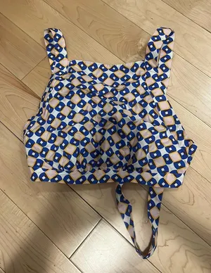 Zara Open Back Printed Crop Top thumbnail 1