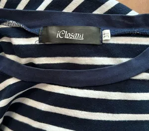 Navy Blue & White Stretch Pocket Tee thumbnail 2
