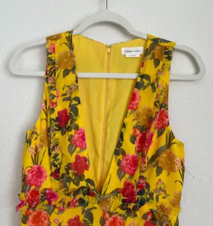 Lovers + Friends revolve Dipinto Oro Yellow Floral Ruffle Maxi Dress thumbnail 7