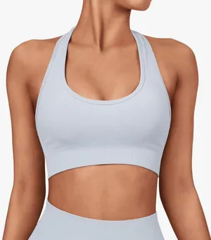 Blue Halter Workout Top thumbnail 1