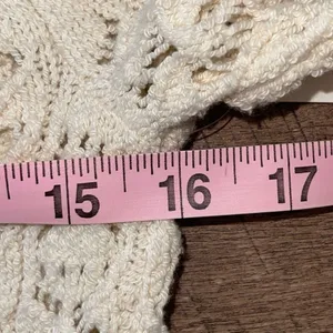 Free People Womens Open Knit Long‎ Sleeve Tunic Sweater Ivory Size Medium NWT thumbnail 10