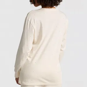 PINK Victoria Secret White Bling Cotton Long Sleeve‎ thumbnail 4