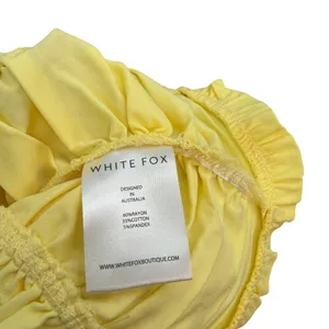 White Fox Bare With Me Bustier Top‎ Lemon Yellow Ruched Corset Tank Size Medium thumbnail 10