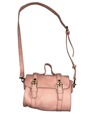 Anthropologie Aidy Pink Faux Leather Barrel Bag thumbnail 3